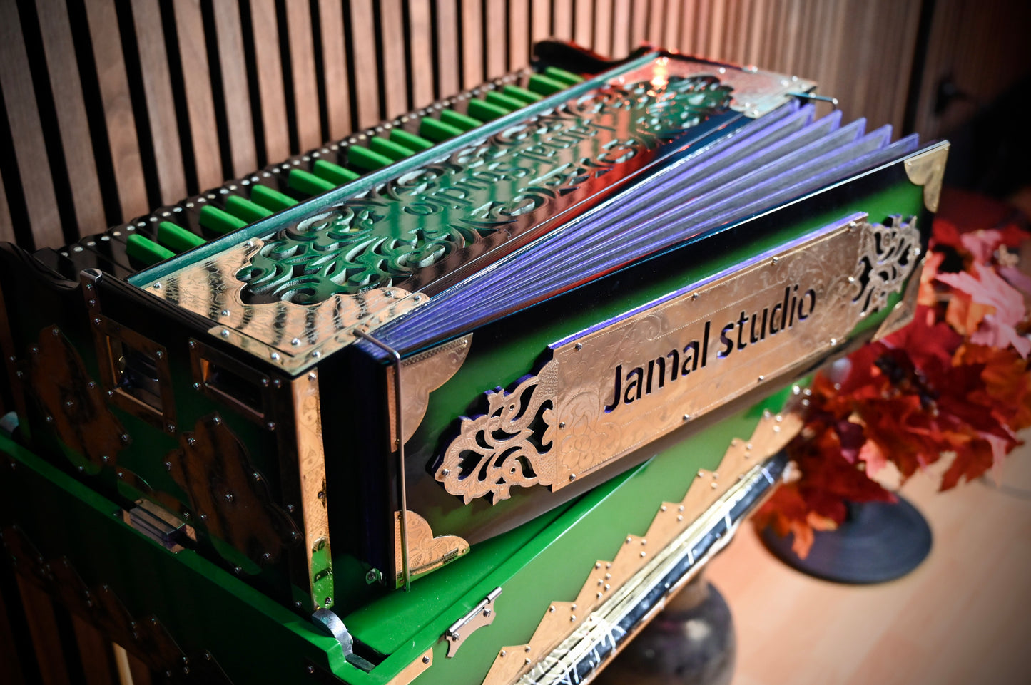 Dark Green 2X Harmonium — Mahli Sound Style | Handcrafted by Jamal Music Store