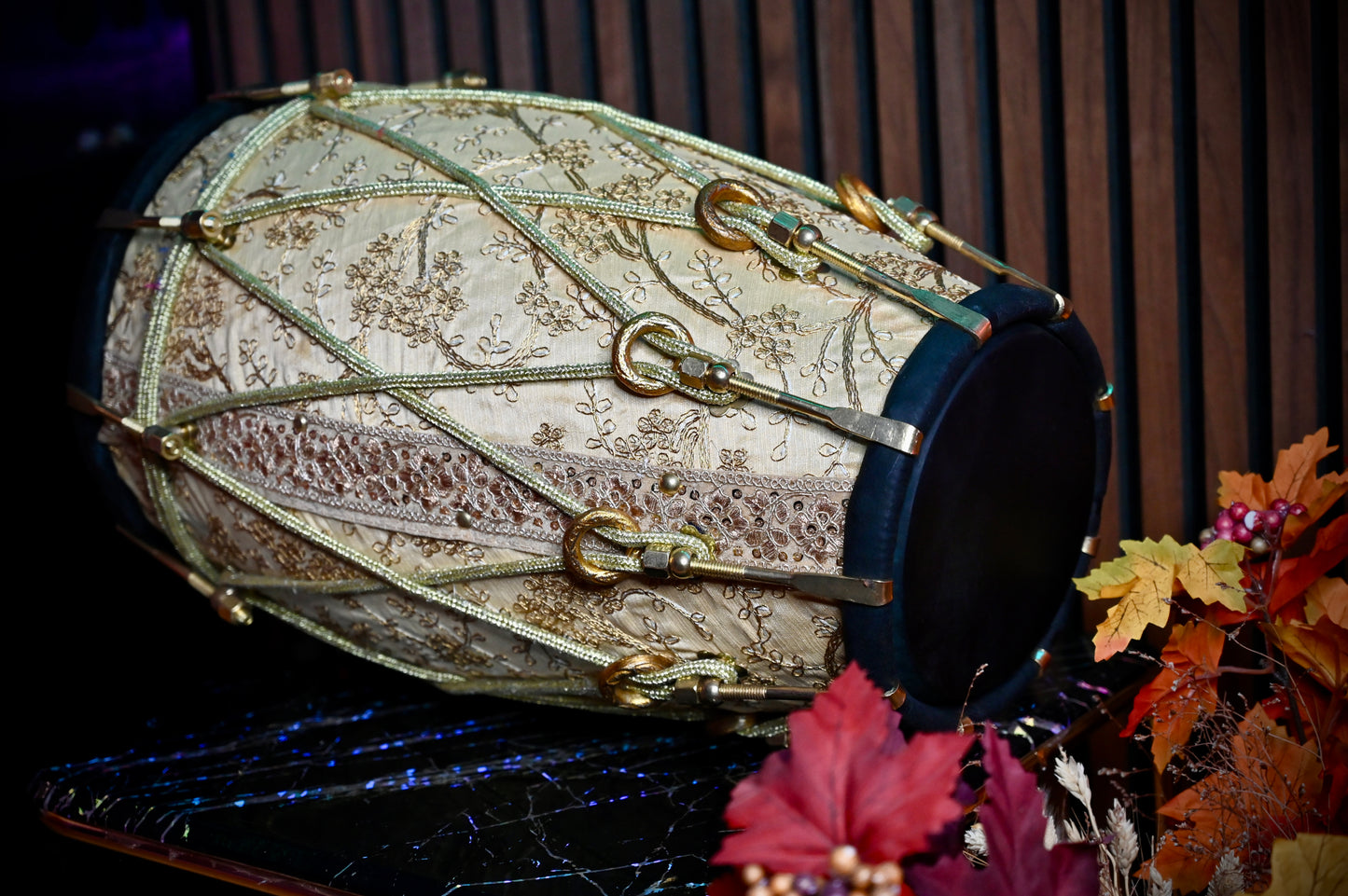 Golden Mehfil Dhol — Handcrafted by Jamal Music Store