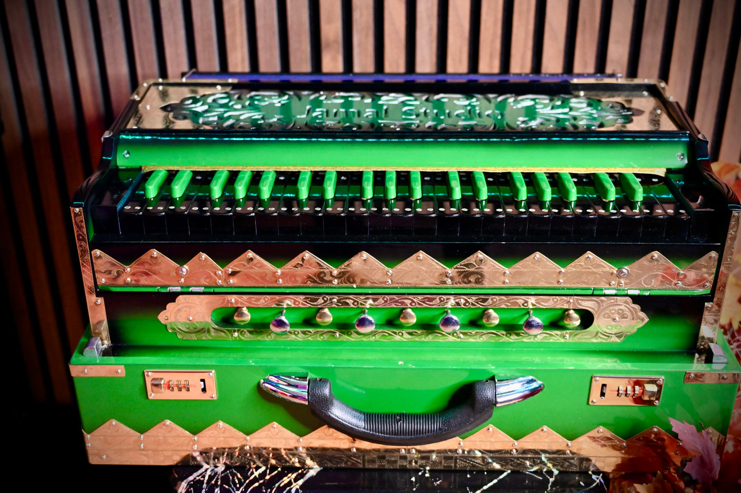Dark Green 2X Harmonium — Mahli Sound Style | Handcrafted by Jamal Music Store