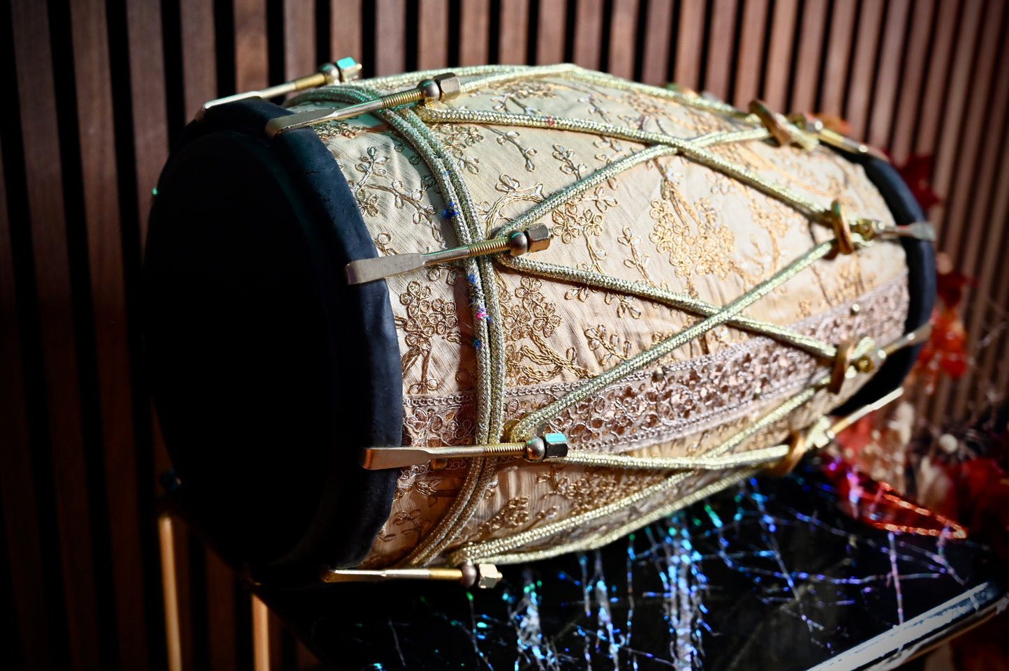 Golden Mehfil Dhol — Handcrafted by Jamal Music Store
