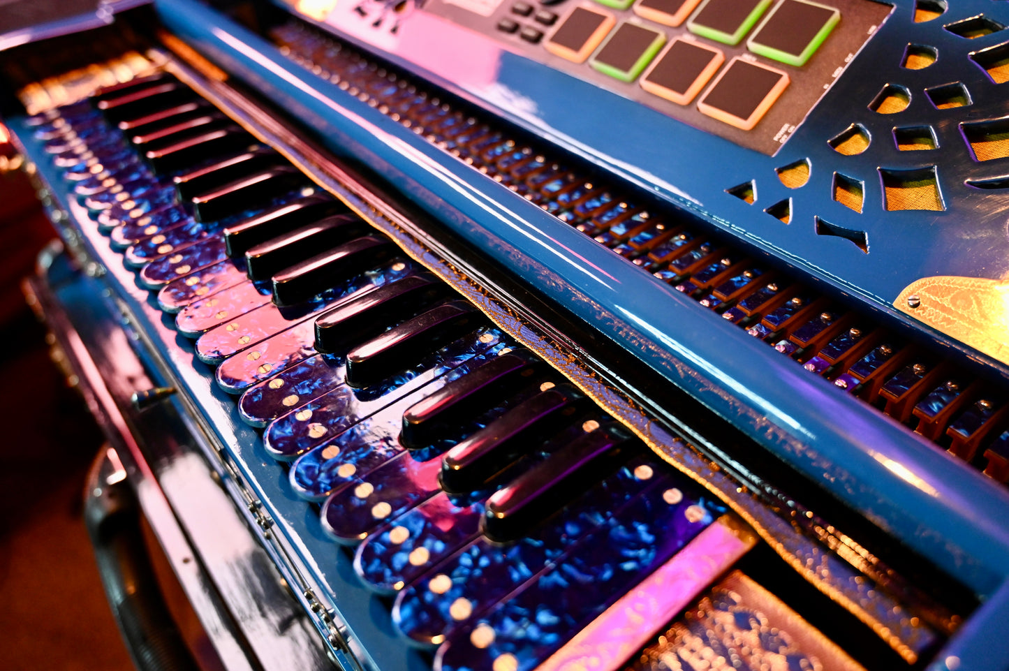 Ocean Blue 3X 9-Reed Harmonium – Custom Handmade by Jamal Studio
