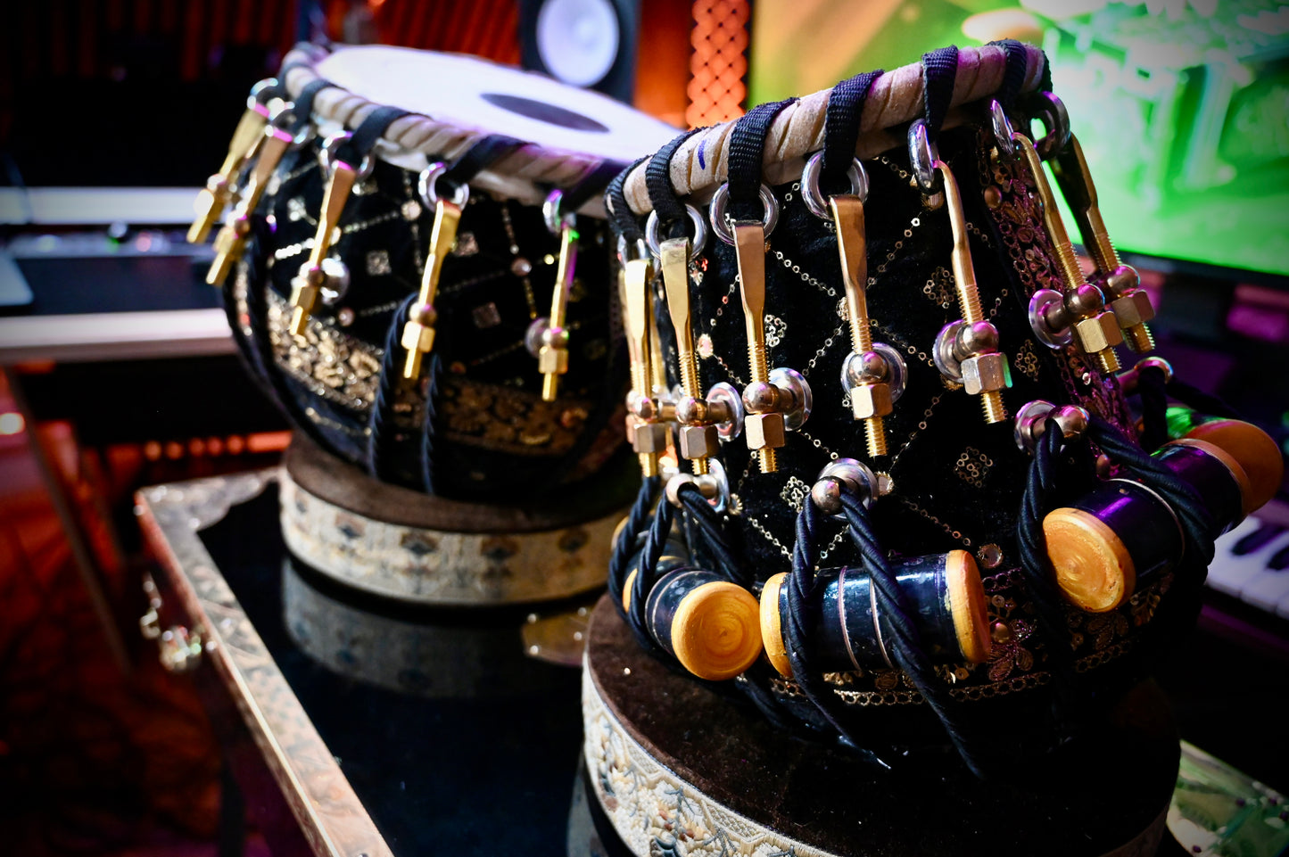 Handcrafted Elegance — The Golden Black Tabla by Jamal Music Store