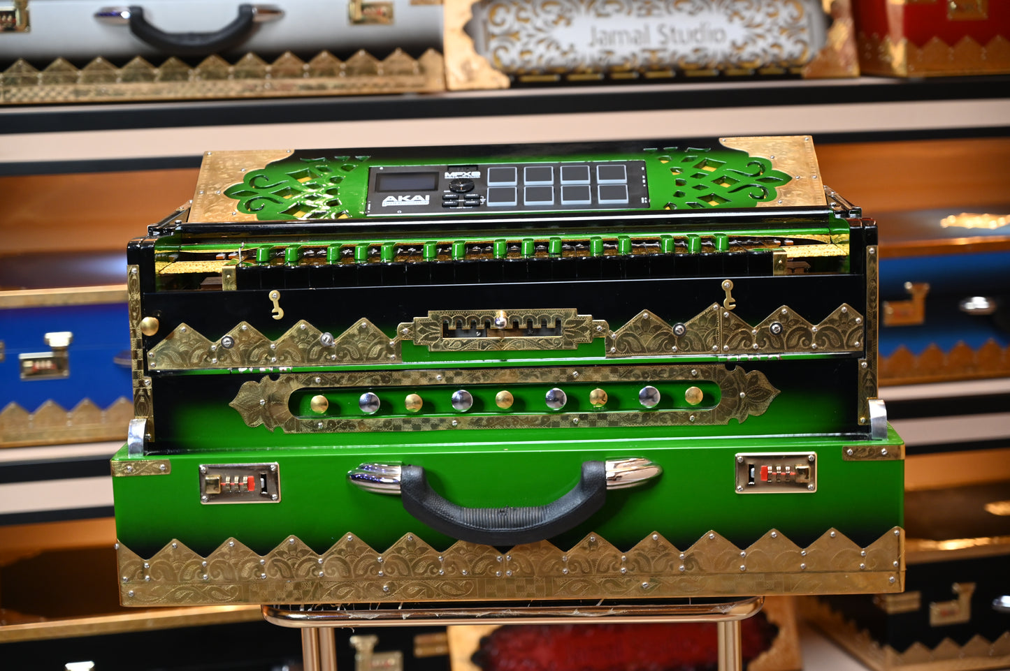 Dark Green 4X-Scale Changer Harmonium + Sampler