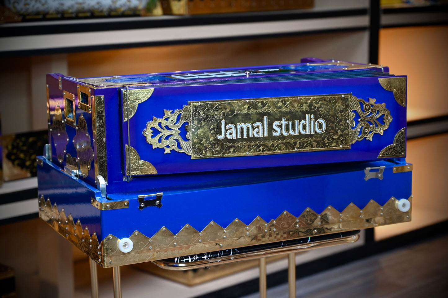 Purple Blue 4X 13-Reed Harmonium – Custom Handmade by Jamal Studio