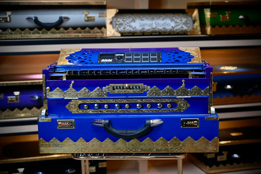 Purple Blue 4X 13-Reed Harmonium – Custom Handmade by Jamal Studio