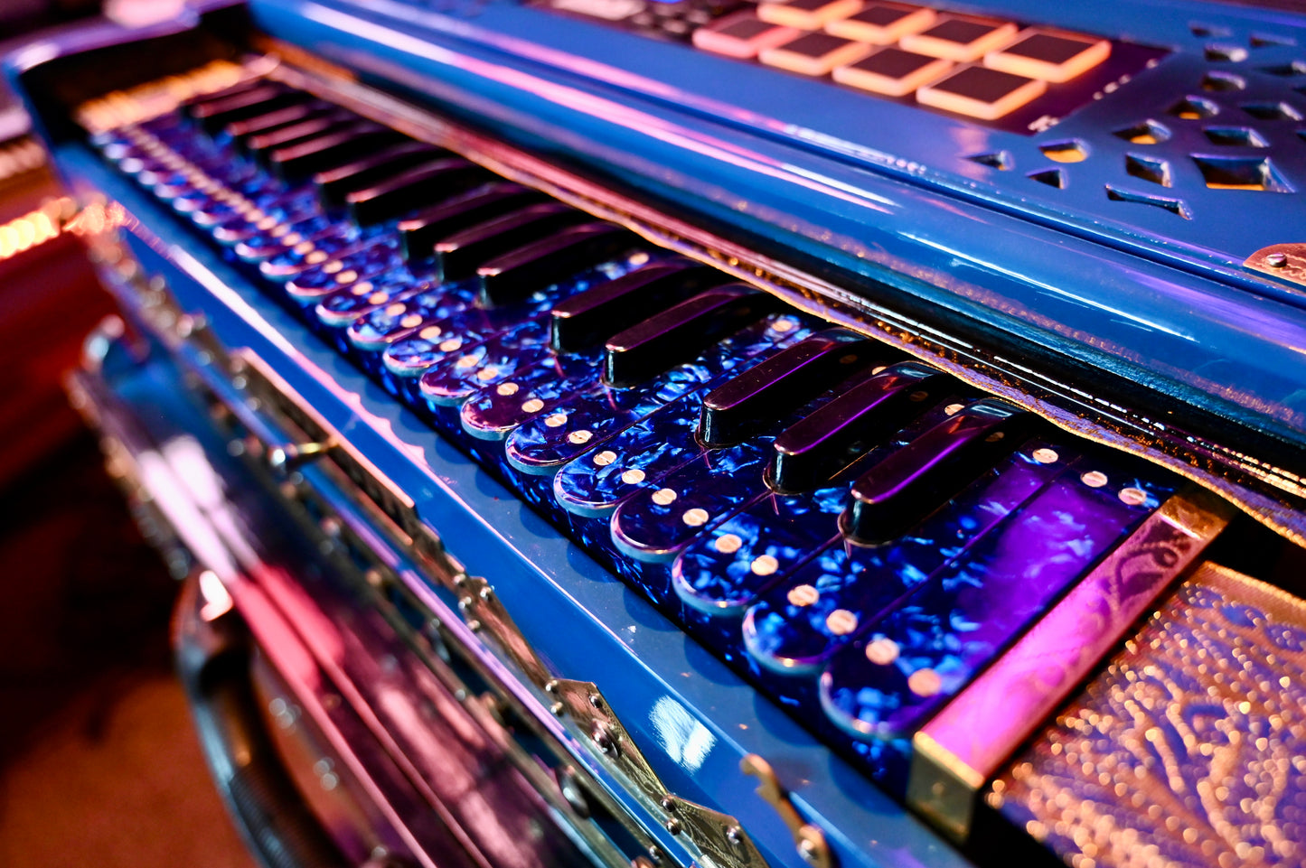 Ocean Blue 3X 9-Reed Harmonium – Custom Handmade by Jamal Studio