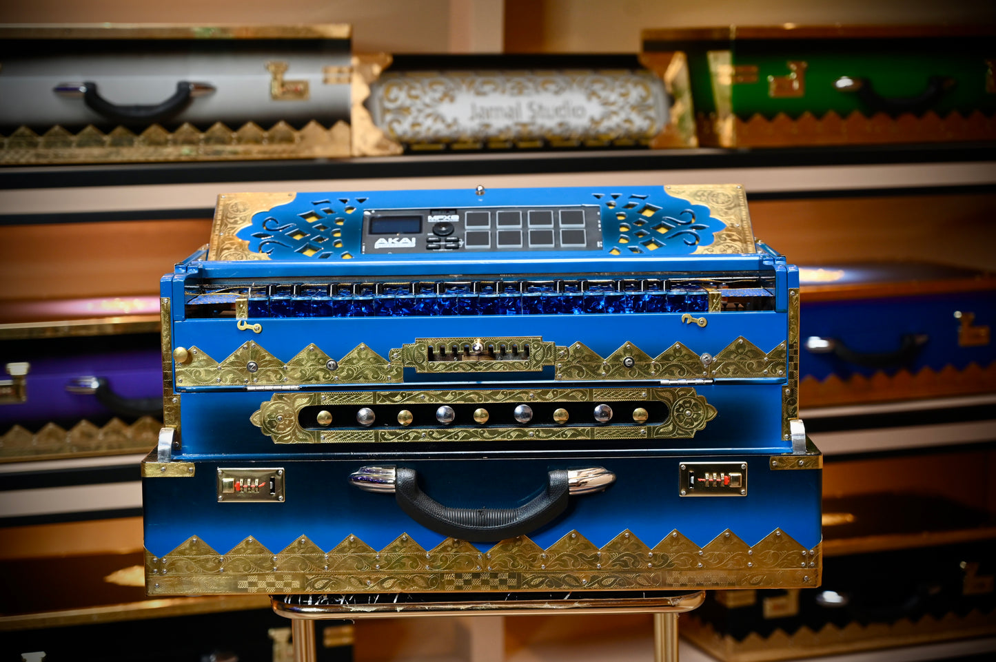 Ocean Blue 4X 13-Reed Harmonium + Sampler 792 Wave taals