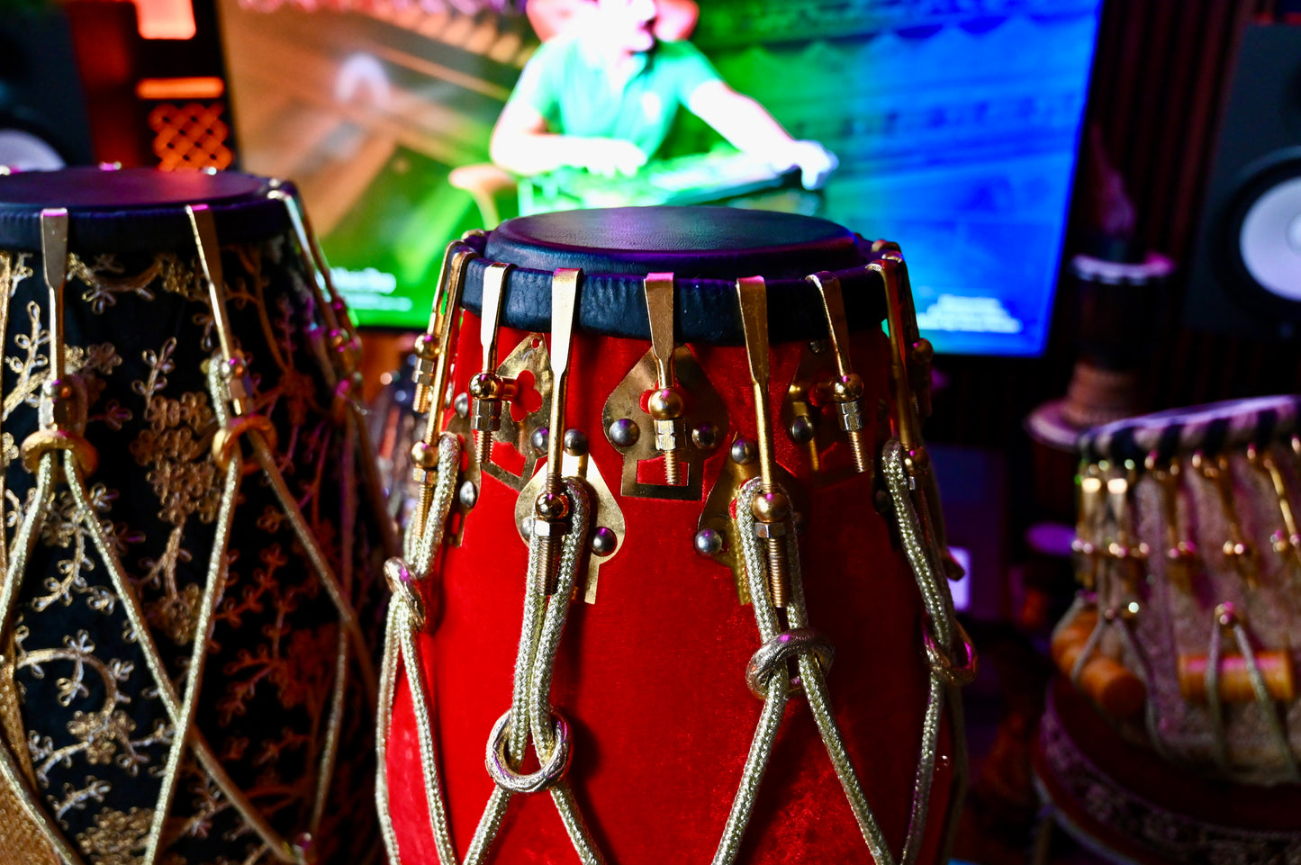 Handcrafted Dholak Dark Red