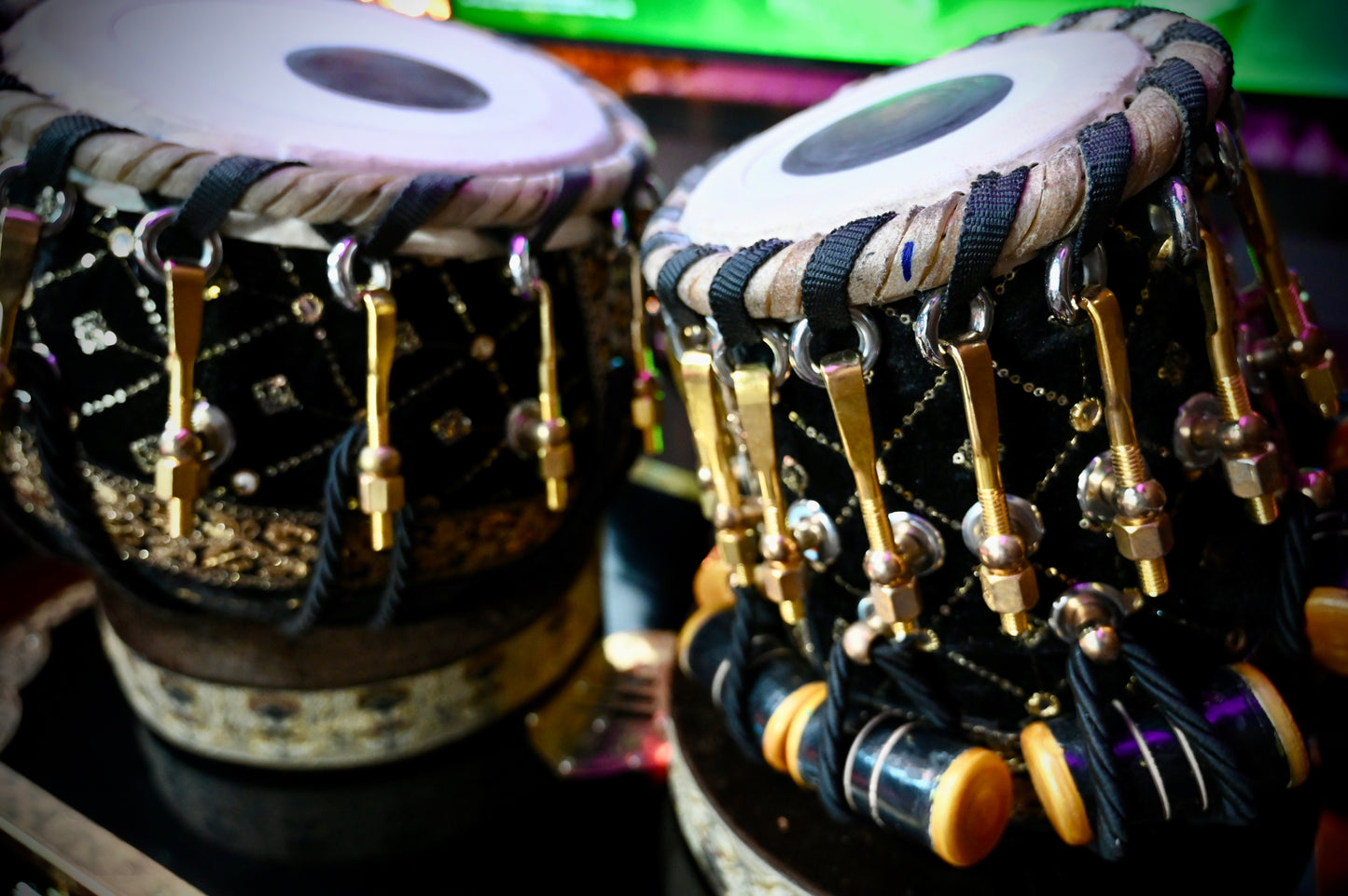 Handcrafted Elegance — The Golden Black Tabla by Jamal Music Store