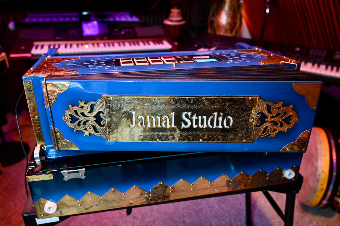 Ocean Blue 3X 9-Reed Harmonium – Custom Handmade by Jamal Studio
