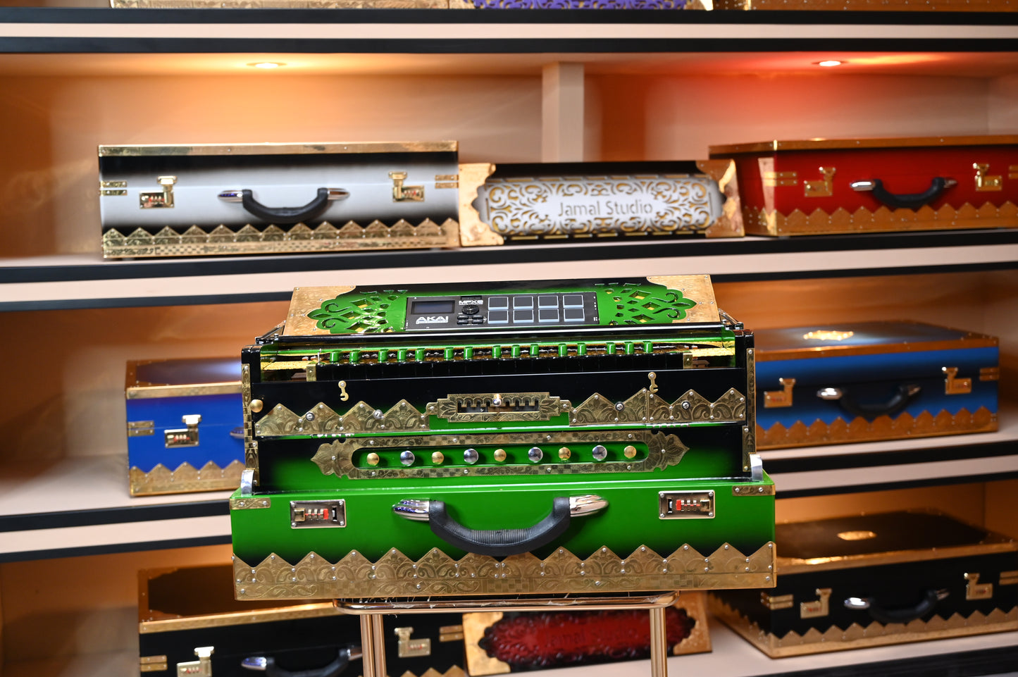 Dark Green 4X-Scale Changer Harmonium + Sampler