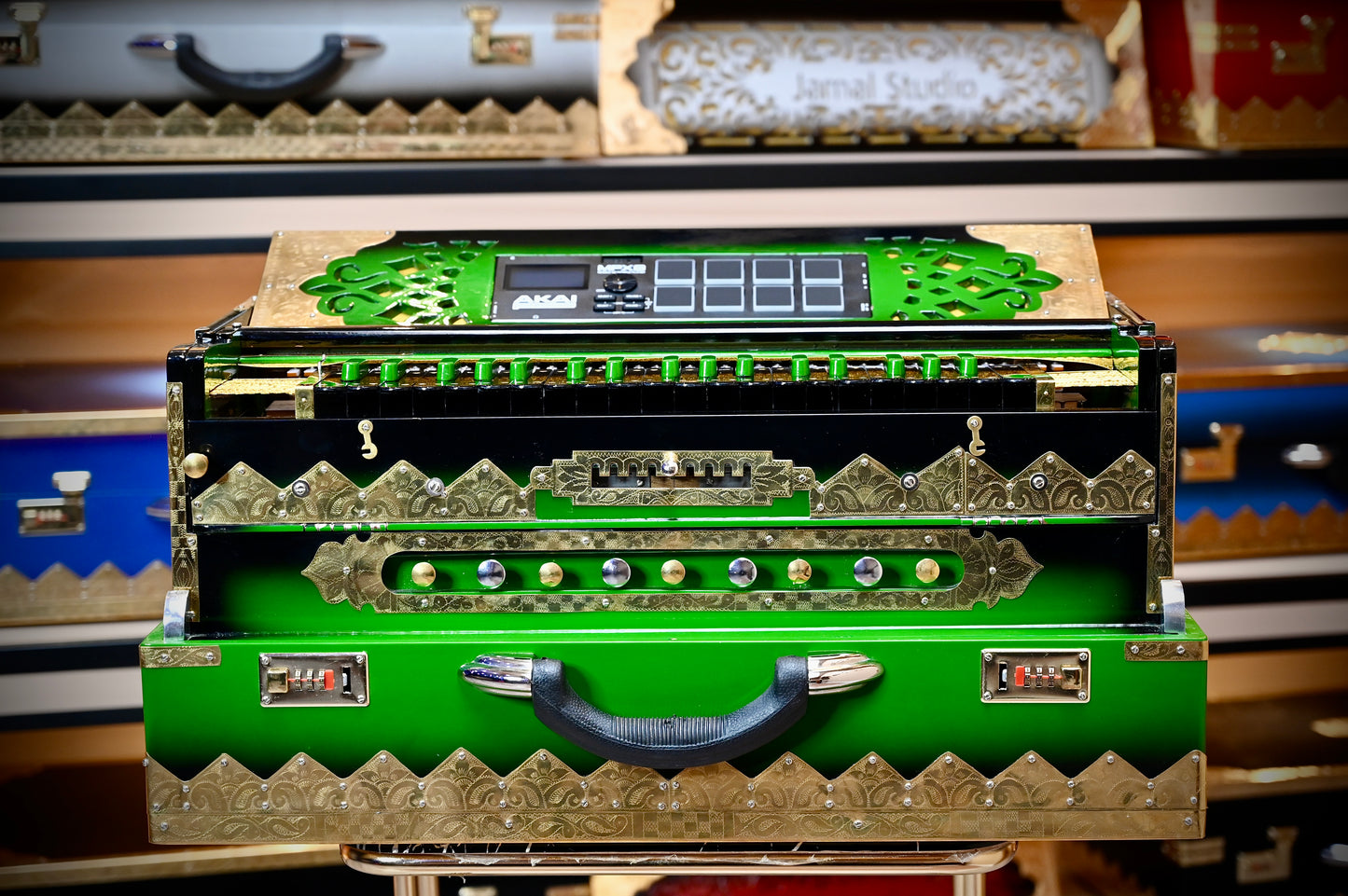Dark Green 4X-Scale Changer Harmonium + Sampler