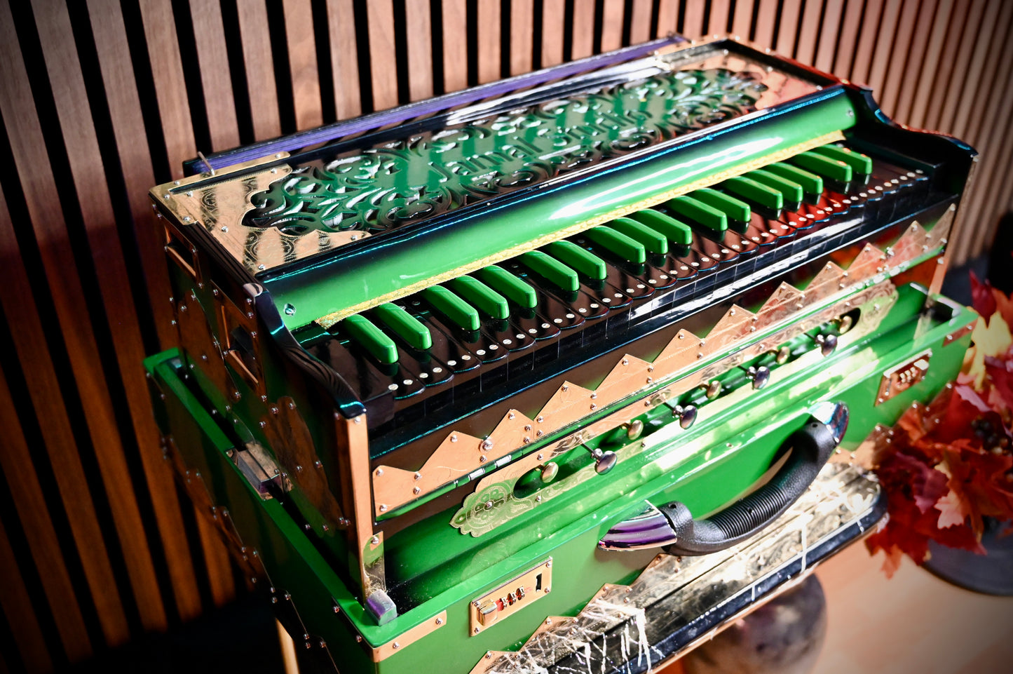 Dark Green 2X Harmonium — Mahli Sound Style | Handcrafted by Jamal Music Store