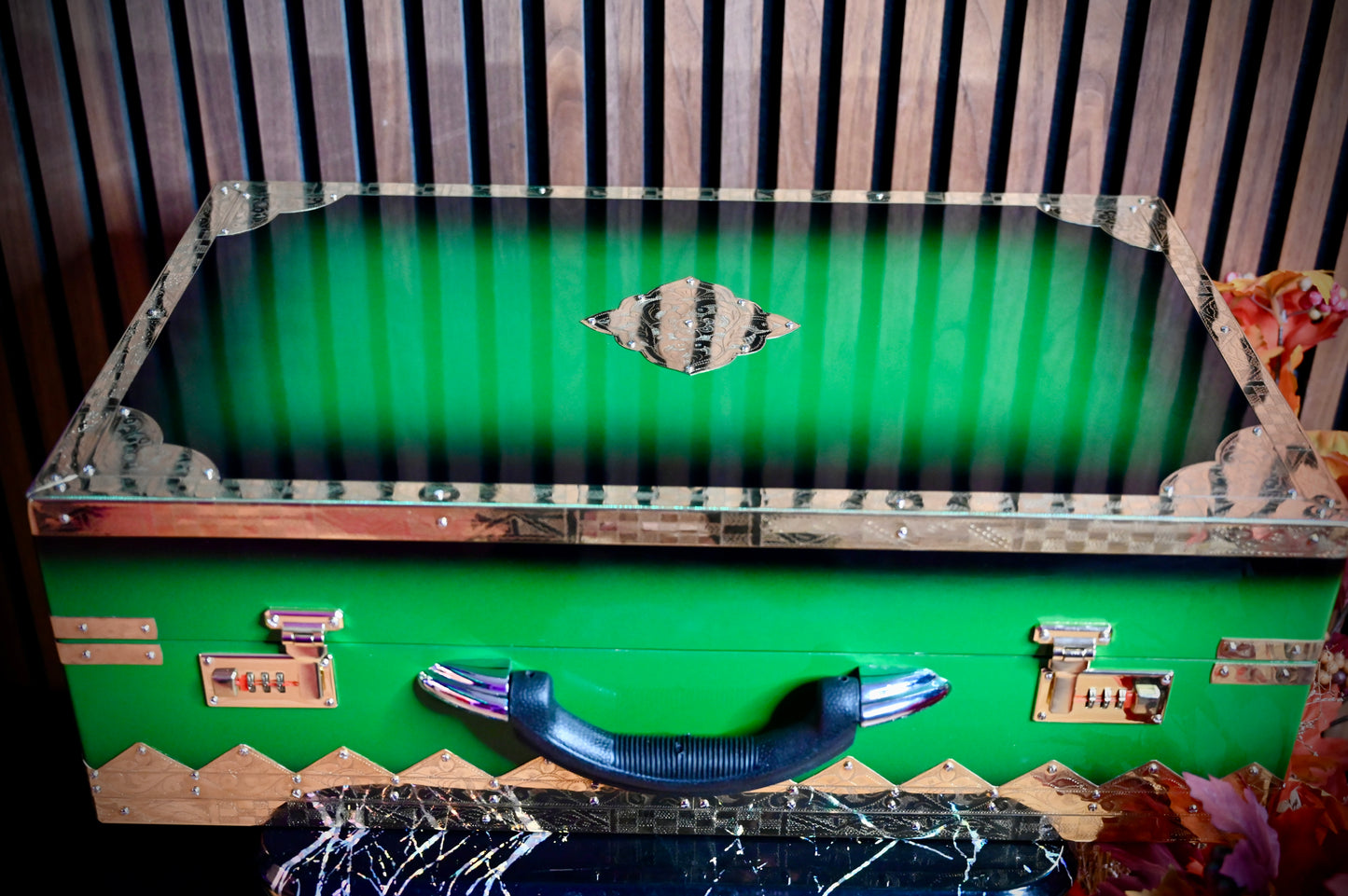 Dark Green 2X Harmonium with Built-In Sampler — 550 Wave Taals Edition | Handcrafted by Jamal Music Store