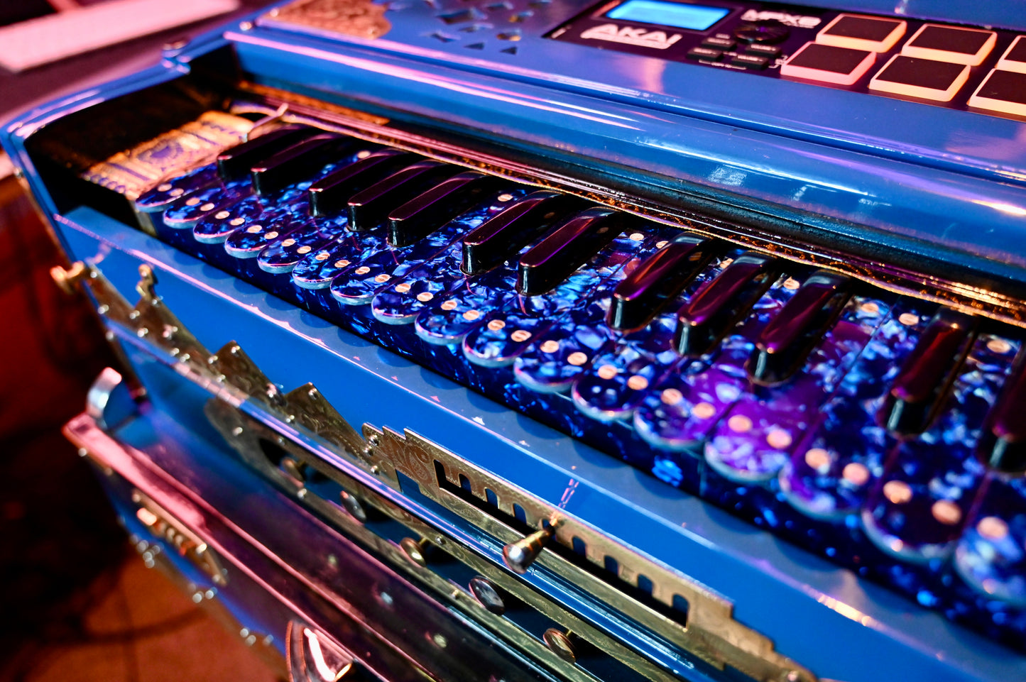 Ocean Blue 3X 9-Reed Harmonium – Custom Handmade by Jamal Studio