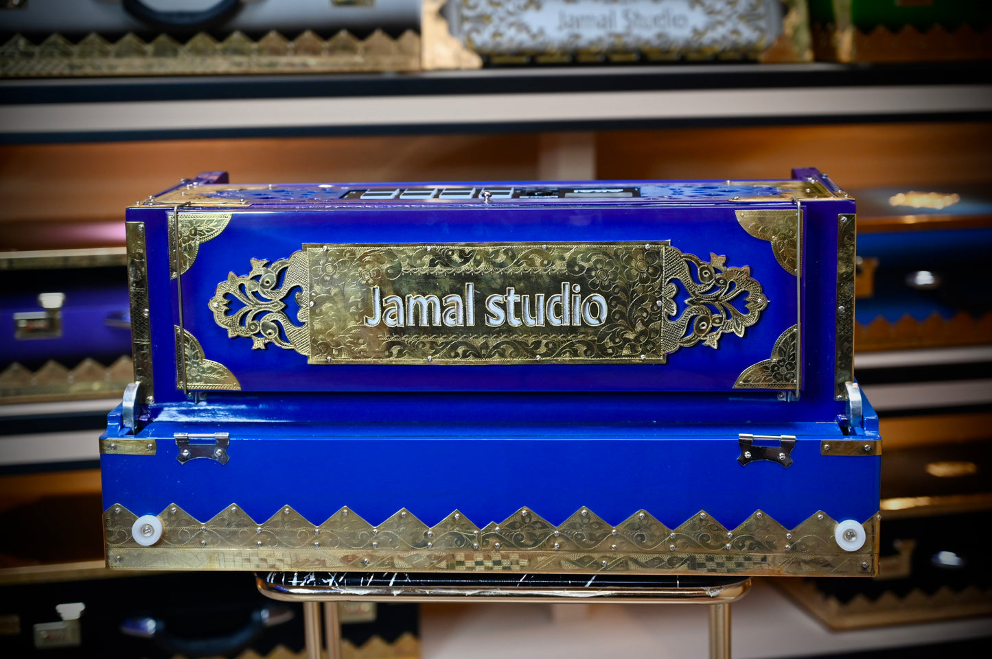 Purple Blue 4X 13-Reed Harmonium – Custom Handmade by Jamal Studio