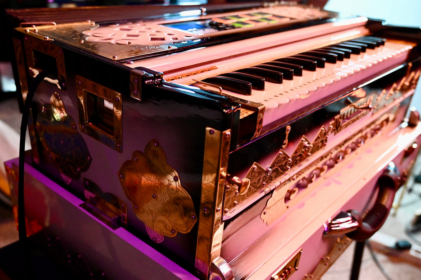 Dark White Harmonium 3X 9-Reed (Handmade) + Digital Sampler Pack