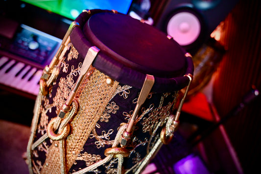Royal Black Gold Dholak – Jamal Music Studio Edition