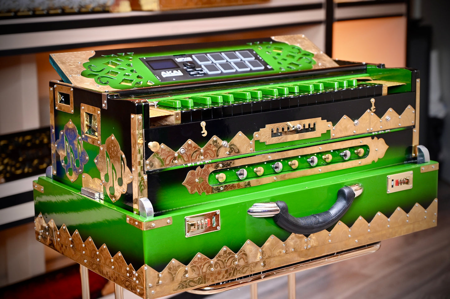Dark Green 4X-Scale Changer Harmonium + Sampler