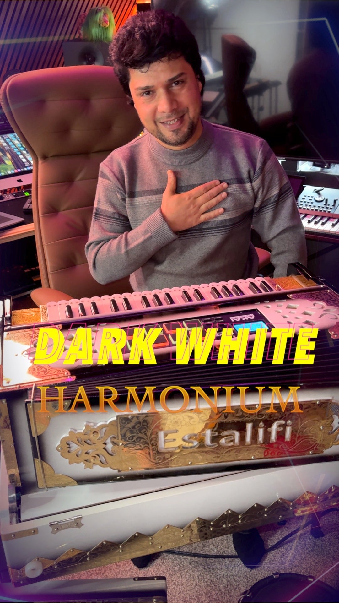Dark White Harmonium 3X 9-Reed (Handmade) + Digital Sampler Pack